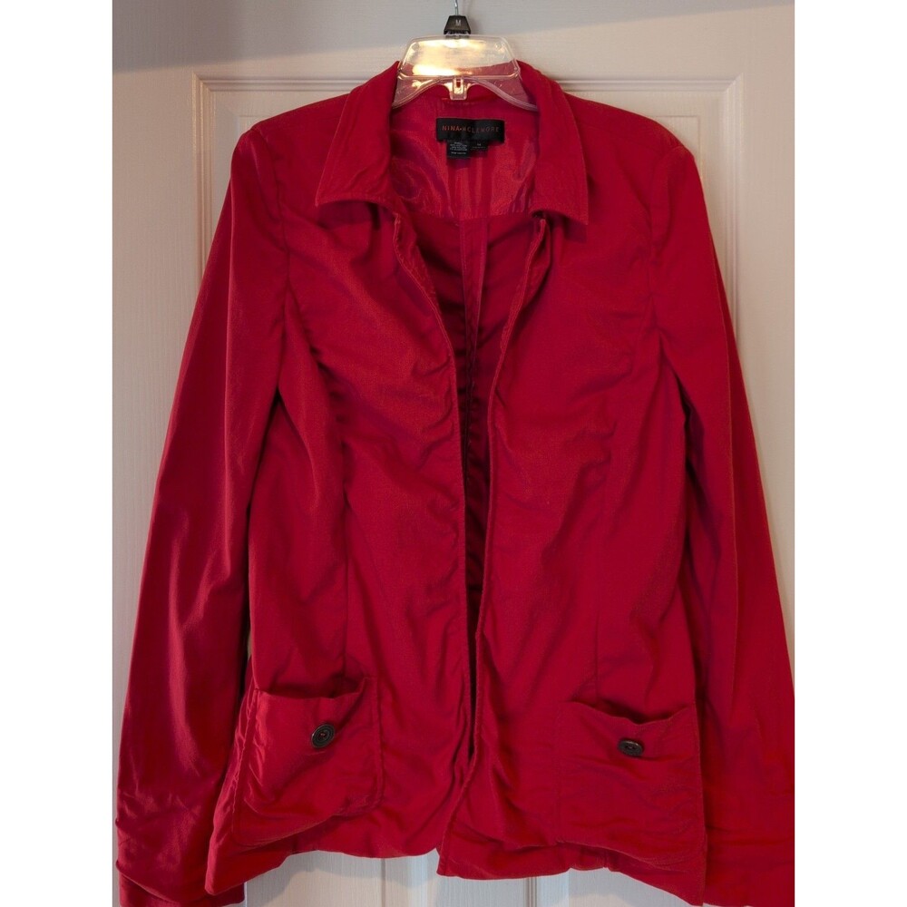 Nina Mclemore Travel Jacket Red Size 14